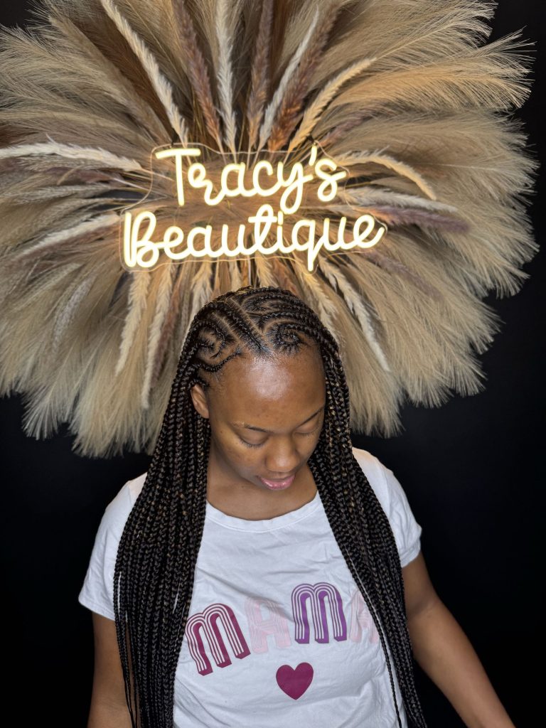 Professional braiding at Tracy's Beautique salon